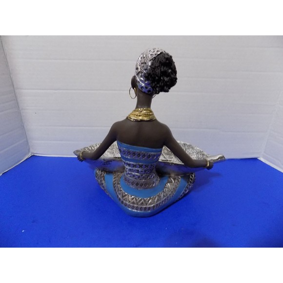 NEW Black African Queen Statue Figurine Tray Candy Dish - Picture 3 of 5